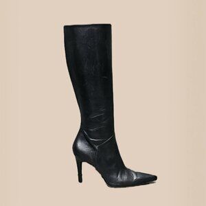 Stuart Weitzman Black Knee‑High Stiletto Boots